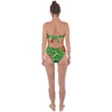 Red Flowers And Green Plants At Outdoor Garden Tie Back One Piece Swimsuit View2