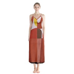 Sophie Taeuber Arp, Composition À Motifs D arceaux Ou Composition Horizontale Verticale Button Up Chiffon Maxi Dress by Sobalvarro