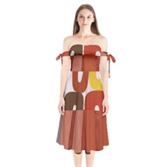 Sophie Taeuber Arp, Composition À Motifs D arceaux Ou Composition Horizontale Verticale Shoulder Tie Bardot Midi Dress by Sobalvarro