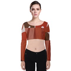 Sophie Taeuber Arp, Composition À Motifs D arceaux Ou Composition Horizontale Verticale Velvet Long Sleeve Crop Top by Sobalvarro