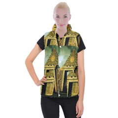 Awesome Steampunk Pyramid In The Night Women s Button Up Vest by FantasyWorld7