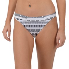 Borders Ikat Ethnic Frame Tribal Band Bikini Bottom by Wegoenart