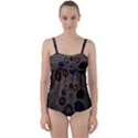 Fractal Fantasy Abstract Pattern Twist Front Tankini Set View1
