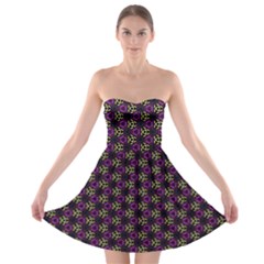 Wallpaper Floral Pattern Purple Strapless Bra Top Dress by Wegoenart