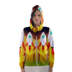 Rocket Take Off Missiles Cosmos Women s Hooded Windbreaker by Wegoenart