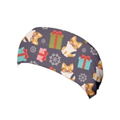 Welsh Corgi Dog With Gift Boxes Seamless Pattern Wallpaper Yoga Headband
