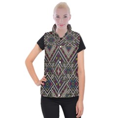 Zentangle Style Geometric Ornament Pattern Women s Button Up Vest by Nexatart