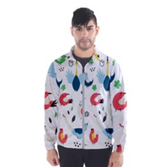 Vector Set Isolates With Cute Birds Scandinavian Style Men s Windbreaker