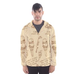 Ice Cream Vintage Pattern Men s Hooded Windbreaker