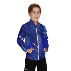 Classic Blue Background Abstract Style Kids  Windbreaker