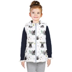 Cute Sloths Kids  Hooded Puffer Vest by Sobalvarro