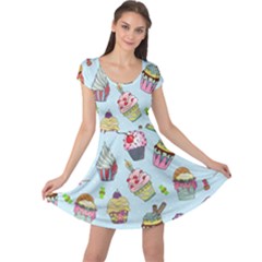 Cupcake Doodle Pattern Cap Sleeve Dress by Sobalvarro