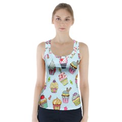 Cupcake Doodle Pattern Racer Back Sports Top by Sobalvarro