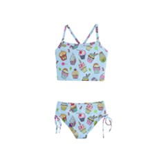 Cupcake Doodle Pattern Girls  Tankini Swimsuit by Sobalvarro