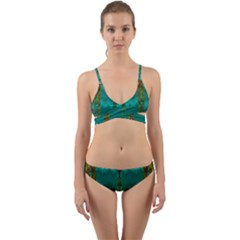 Shimmering Colors From The Sea Decorative Wrap Around Bikini Set by pepitasart