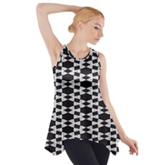 Black And White Triangles Side Drop Tank Tunic by Sparkle