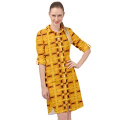 Digital Illusion Long Sleeve Mini Shirt Dress by Sparkle