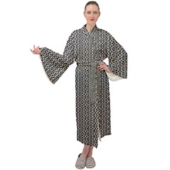 Black And White Triangles Maxi Velour Kimono by Sparkle