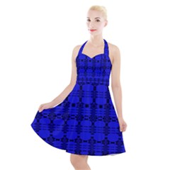 Digital Illusion Halter Party Swing Dress  by Sparkle