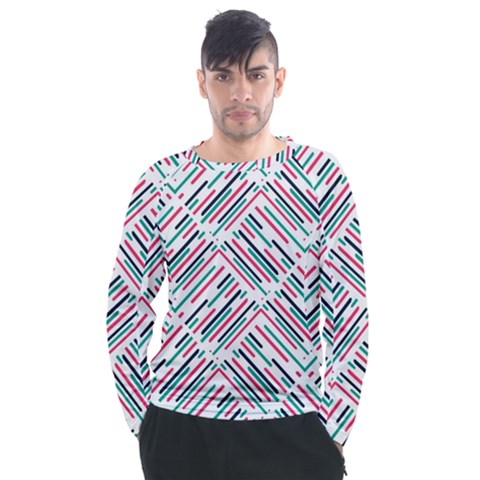 Abstract Colorful Pattern Background Men s Long Sleeve Raglan Tee by Wegoenart