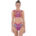 Ethnic Floral Mosaic Pattern Bandaged Up Bikini Set  View1