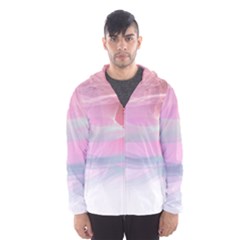 Pink Fractal Men s Hooded Windbreaker by Sparkle