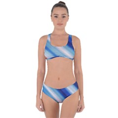 Blue White Criss Cross Bikini Set by Sparkle