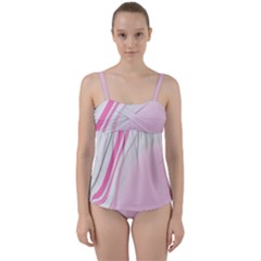 Modern Pink Twist Front Tankini Set by Sparkle