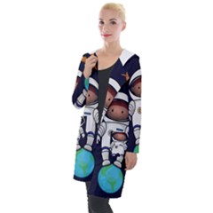 Boy Spaceman Space Rocket Ufo Planets Stars Hooded Pocket Cardigan by Vaneshart