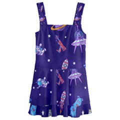 Space Seamless Pattern Kids  Layered Skirt Swimsuit by Vaneshart