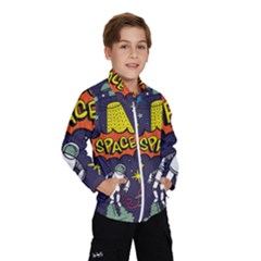 Vector Flat Space Design Background With Text Kids  Windbreaker