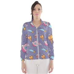 Outer Space Seamless Background Women s Windbreaker