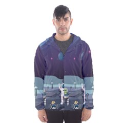 Alien Astronaut Scene Men s Hooded Windbreaker