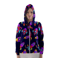 Space Patterns Women s Hooded Windbreaker