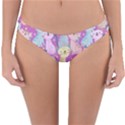 Colorful Cute Cat Seamless Pattern Purple Background Reversible Hipster Bikini Bottoms View3