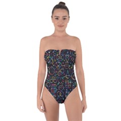 Seamless Pattern With Love Symbols Tie Back One Piece Swimsuit by Vaneshart