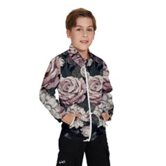 Elegant Seamless Pattern Blush Toned Rustic Flowers Kids  Windbreaker by Vaneshart