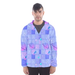 Seamless Pattern Pastel Galaxy Future Men s Hooded Windbreaker