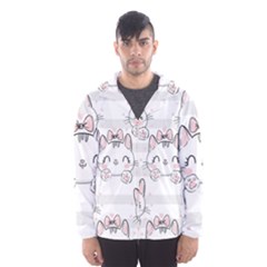 Cat With Bow Pattern Men s Hooded Windbreaker