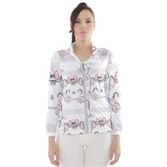 Cat With Bow Pattern Women s Windbreaker