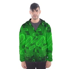 Green Rod Shaped Bacteria Men s Hooded Windbreaker