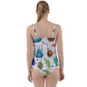 Dangerous Streptococcus Lactobacillus Staphylococcus Others Microbes Cartoon Style Vector Seamless Twist Front Tankini Set View2