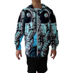 Astronaut Full Color Kids  Hooded Windbreaker