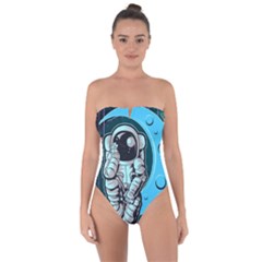 Astronaut Full Color Tie Back One Piece Swimsuit