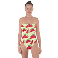 Watermelon Pattern Tie Back One Piece Swimsuit by Vaneshart
