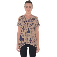 Vintage Tribal Seamless Pattern With Ethnic Motifs Cut Out Side Drop Tee by Vaneshart