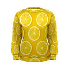 Lemon Fruits Slice Seamless Pattern Women s Sweatshirt