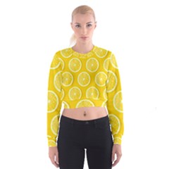 Lemon Fruits Slice Seamless Pattern Cropped Sweatshirt