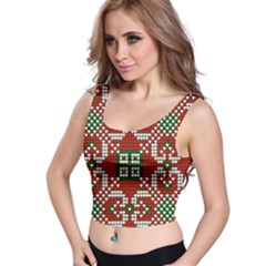 Grandma S Christmas Knitting Pattern Red Green White Colors Crop Top