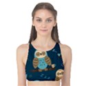 Seamless Pattern Owls Dreaming Tank Bikini Top View1